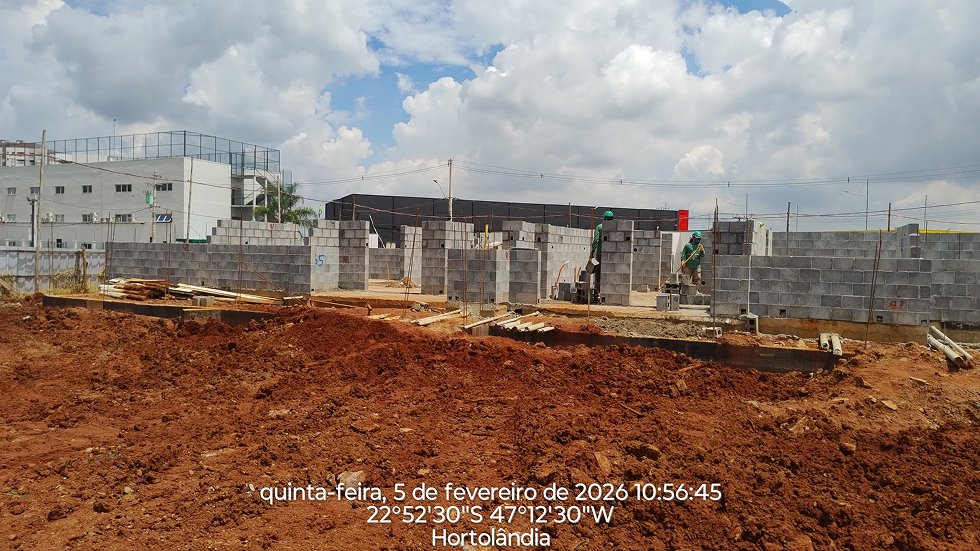 Foto da obra em 05/02/2026