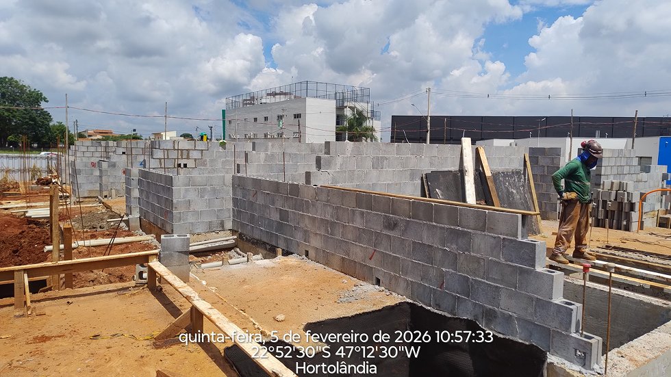 Foto da obra em 05/02/2026