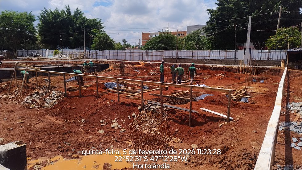Foto da obra em 05/02/2026