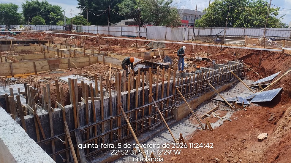 Foto da obra em 05/02/2026